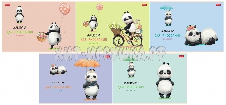 Альбом 20 л. А4 мат. лам. 100г/м2 FunnyPanda в ассортименте Хатбер 20А4лВ, 20А4лВ
