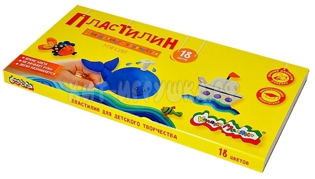 Пластилин 18 цв. 270 гр со стеком Каляка-Маляка ПКМ18-П, ПКМ18-П
