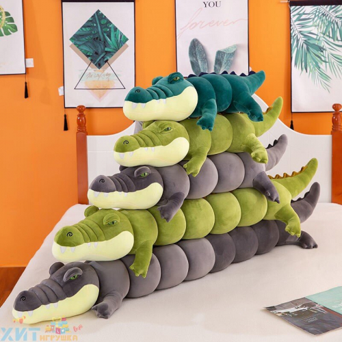 Мягкая игрушка обнимашка КРОКОДИЛ 80 см (ВЫБОР ЦВЕТА) croc80 / 90907-56 / 0110-3 / 80803-1, croc80, croc80-green, croc80-lightgreen, croc80-grey
