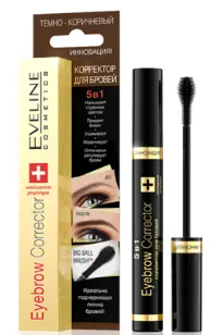 Eveline Корректор д/бровей 5 в 1 EYEBROW Corrector Темно- Коричневый (9мл).30