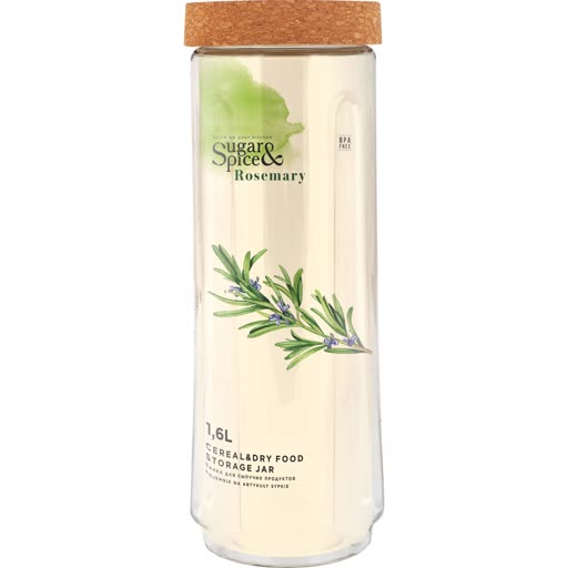 Банка для сыпучих продуктов Rosemary 1,6л с пробковой крышкой Sugar&Spice