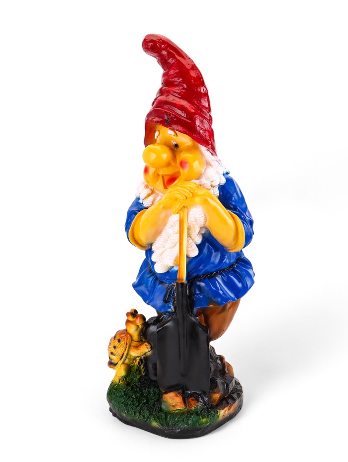 Садовая фигура из гипса «Гном с черепахой», 30×31×72 см