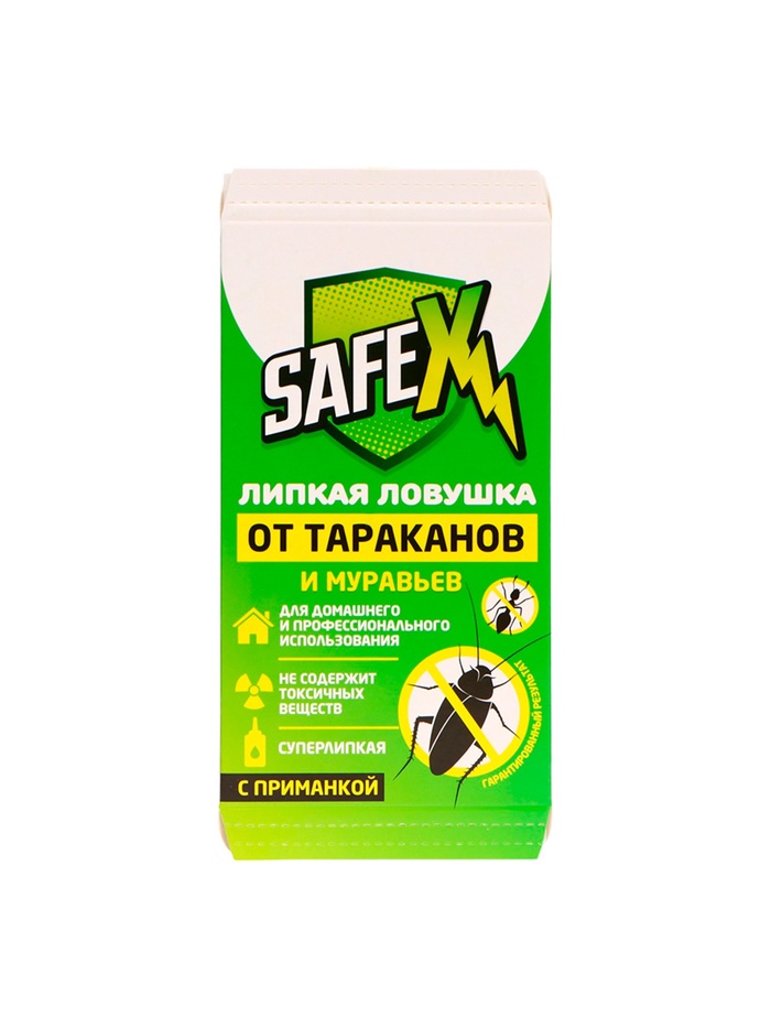 Ловушка-домик клеевая с приманкой, от тараканов и муравьев SAFEX, 3 шт