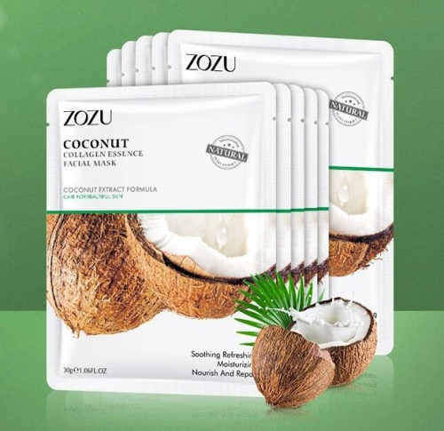 Тканевая маска для лица с экстрактом кокоса Zozu Coconut Collagen Essence Facial Mask