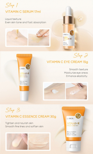 Набор 3 средства для лица с Витамином С Laikou Vitamin C Skincare Set