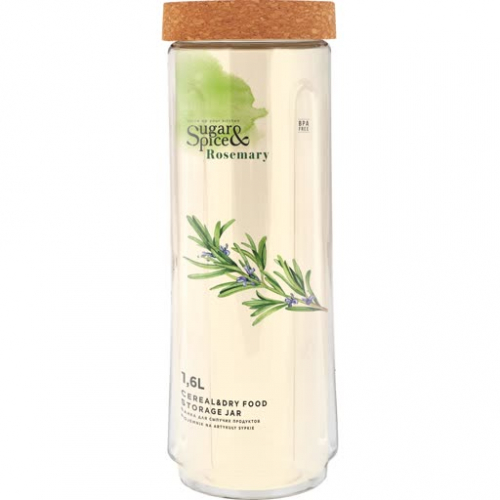 Банка для сыпучих продуктов Rosemary 1,6л с пробковой крышкой Sugar&Spice