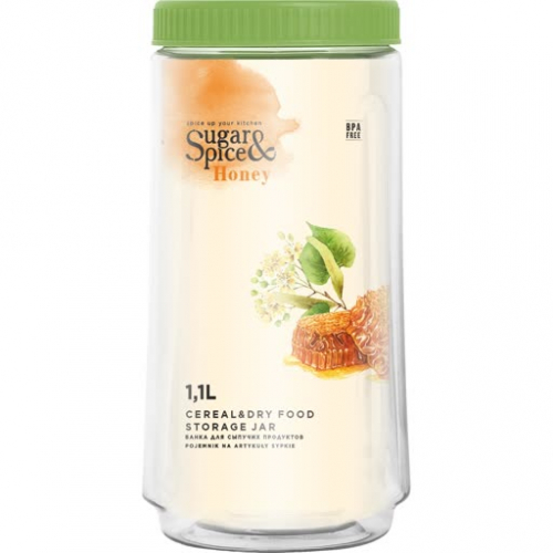 Банка для сыпучих продуктов 1,1л фисташка Sugar&Spice Honey
