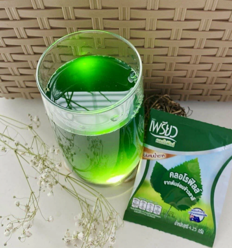 Тайский хлорофилл 100% питьевой порошок Preaw Brand Chlorophyll Dietary Supplement Product, пакетик 4,25 гр.