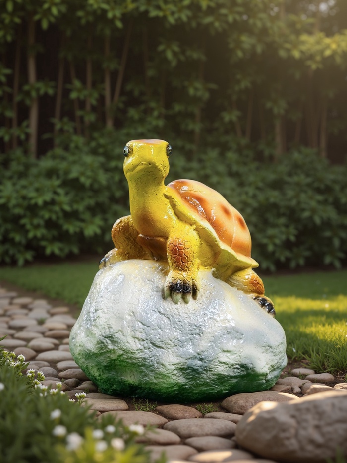 Садовая фигура из гипса «Черепаха на камне», 18×13.5×13.5 см