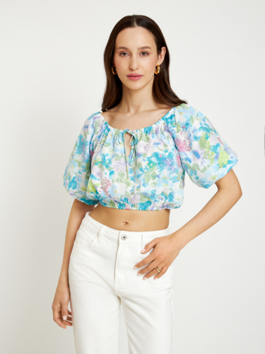 Блузка жен. Freesia_blouse синий принт