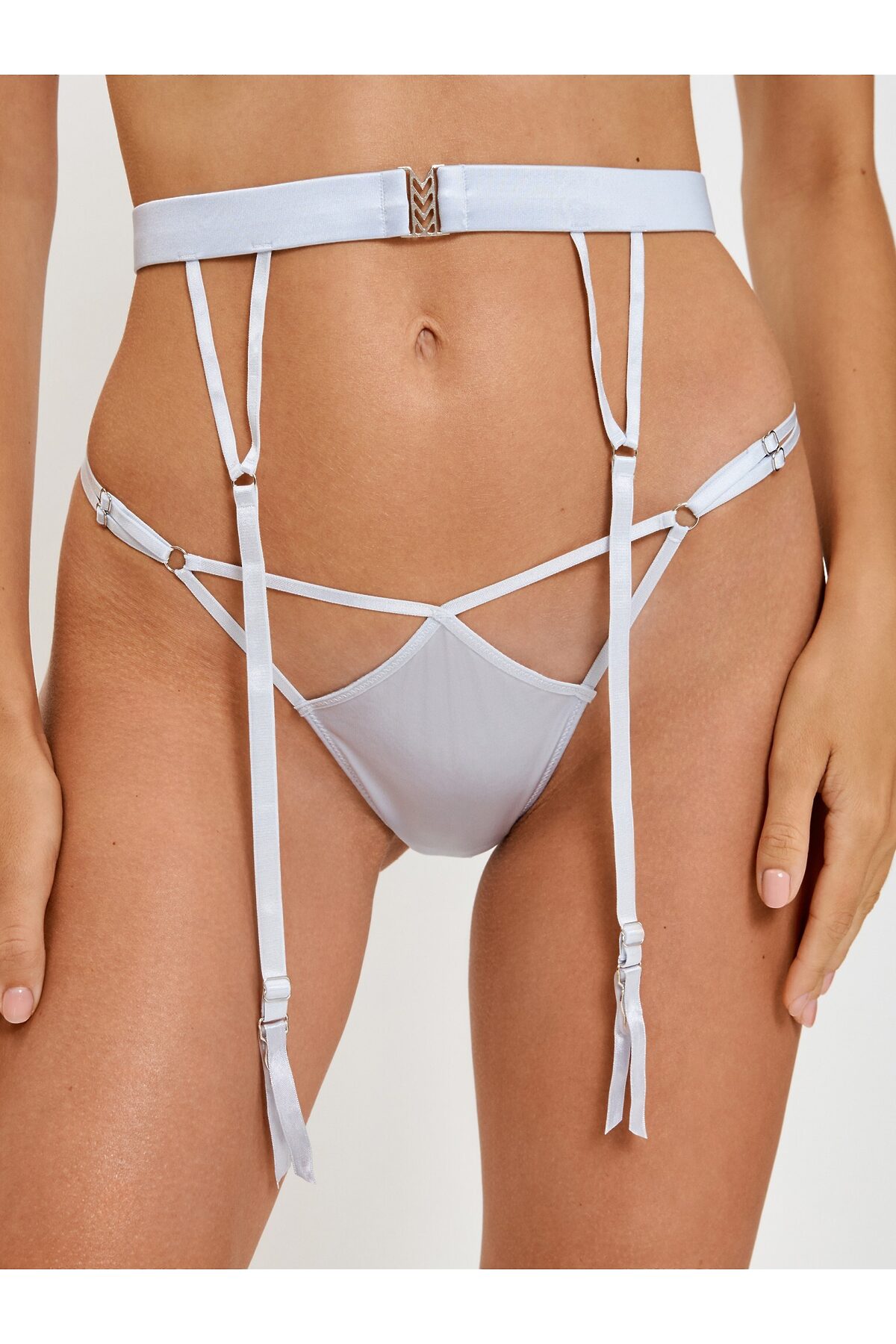 Трусы стринги-бразилиано и пояс INFINITY, 1068089;Светло-серый