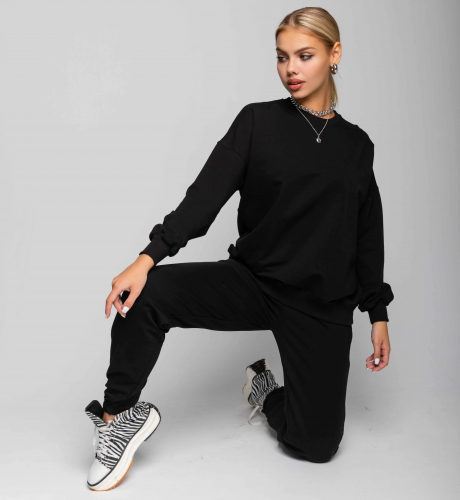 Спортивный костюм #БШ1509-1, чёрный
