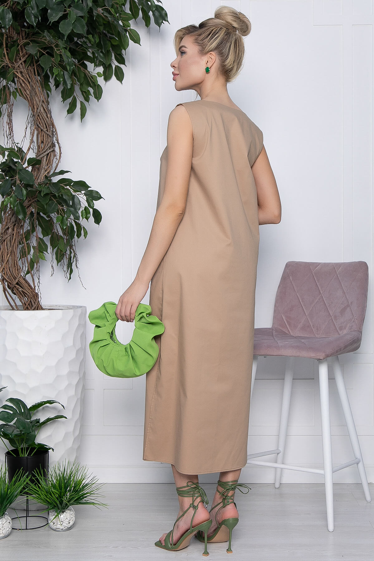 Платье Детали лета (бежевое) П13437-2М