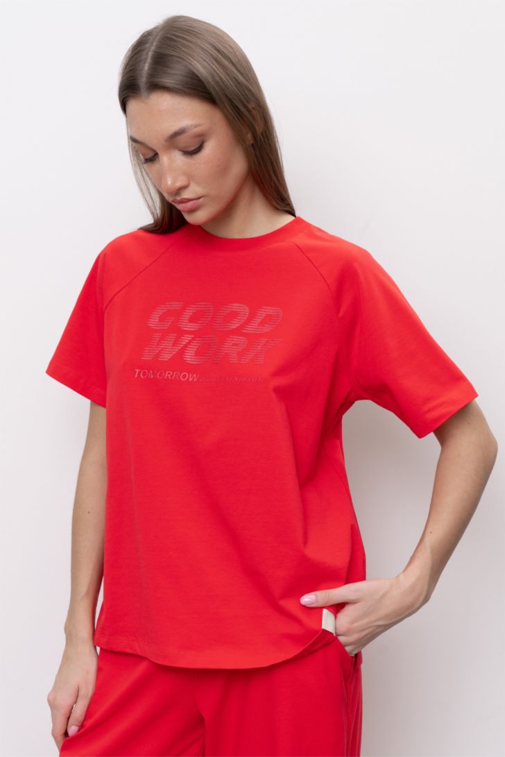 Футболка свободного прилегания с рукавом реглан