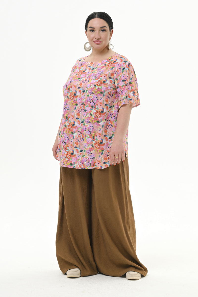 Блуза прямого силуэта, вискоза, принт