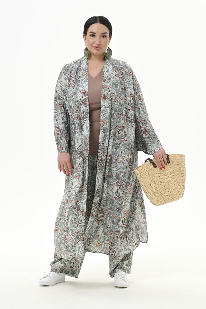 Кардиган - кимоно из вискозы, принт