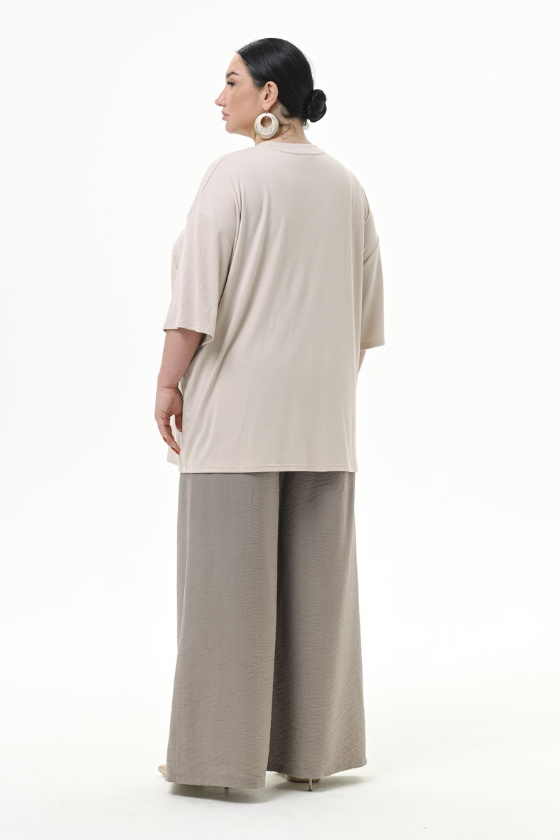 Футболка из вискозы с эластаном в рубчик, цвет