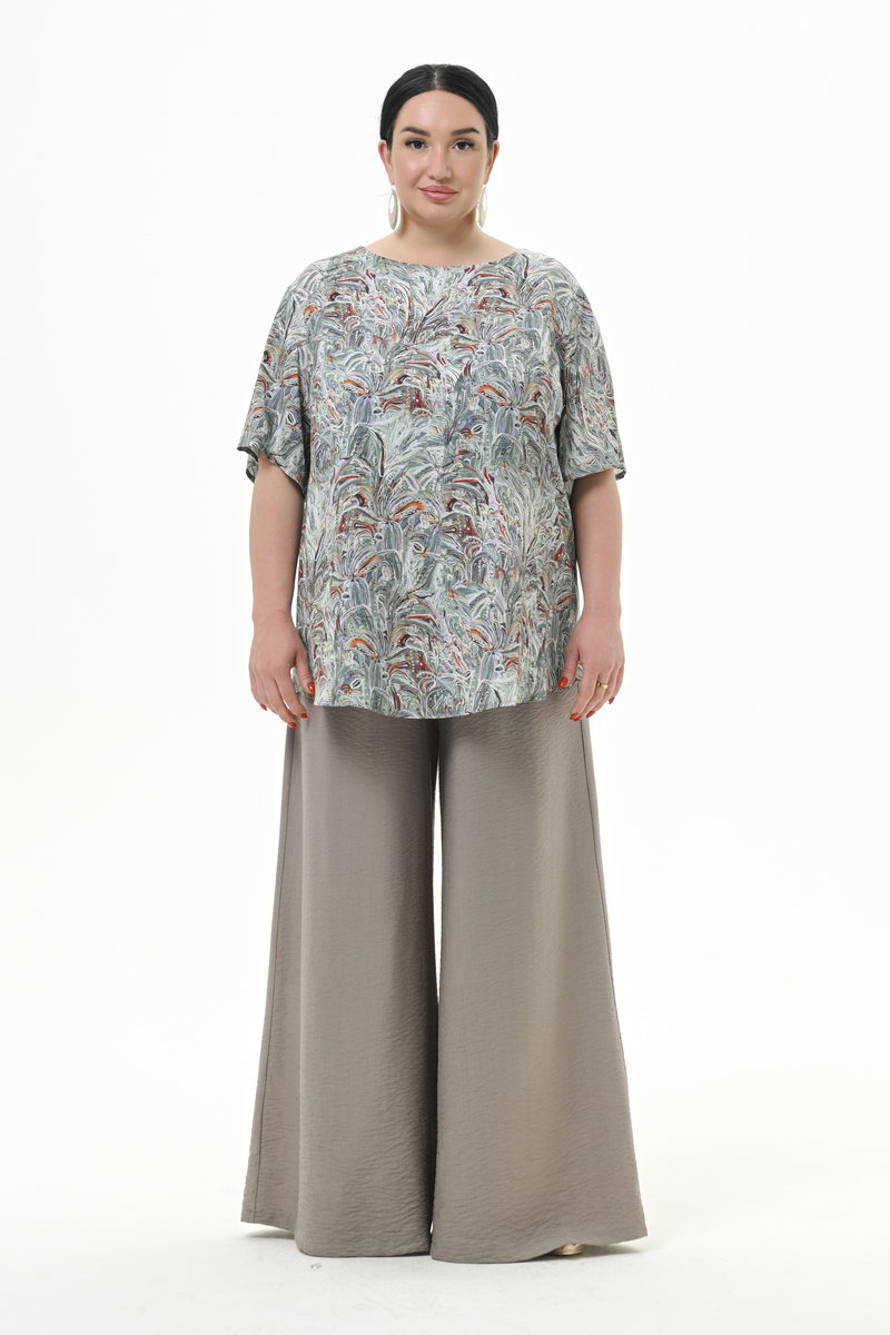 Блуза прямого силуэта, вискоза, принт