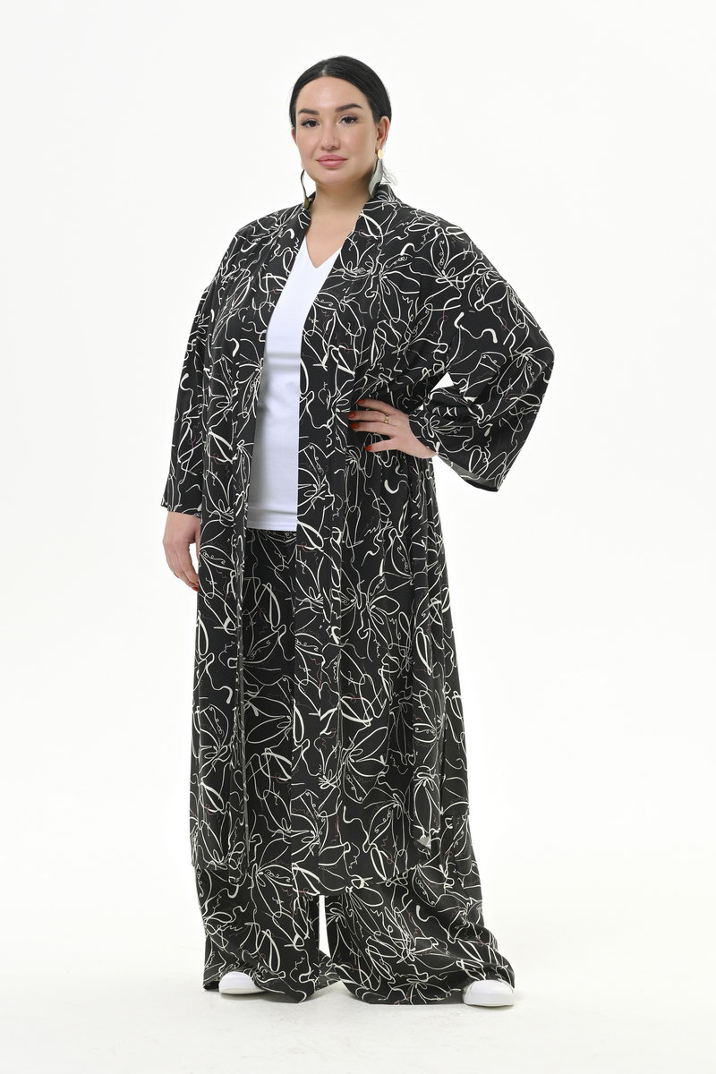 Брюки широкие из вискозы, принт