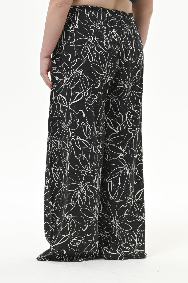 Брюки широкие из вискозы, принт