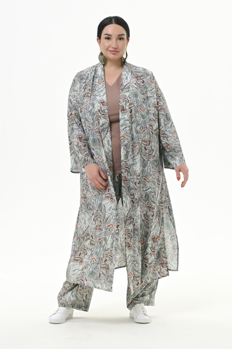 Кардиган - кимоно из вискозы, принт