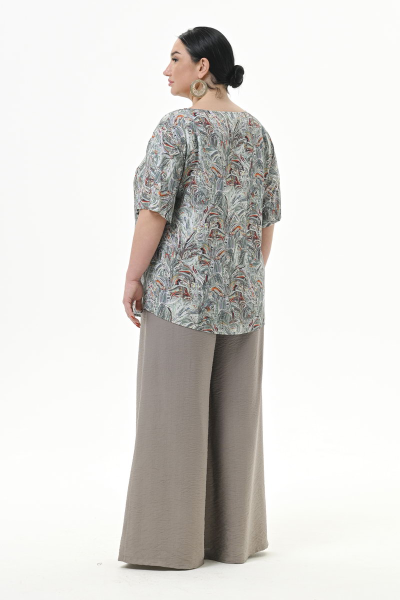 Блуза прямого силуэта, вискоза, принт