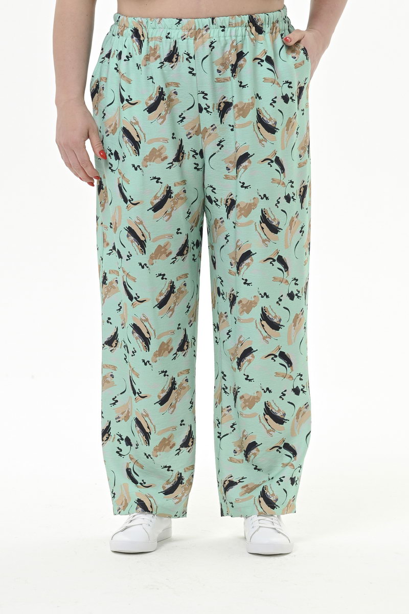 Брюки из плотной вискозы, принт