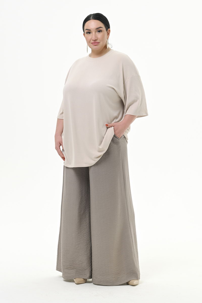 Футболка из вискозы с эластаном в рубчик, цвет