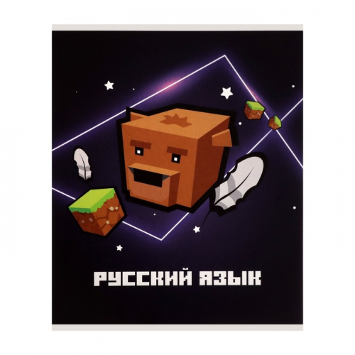 Тетрадь предметная, 36 листов в линейку, Calligrata «Пиксели. Русский язык»