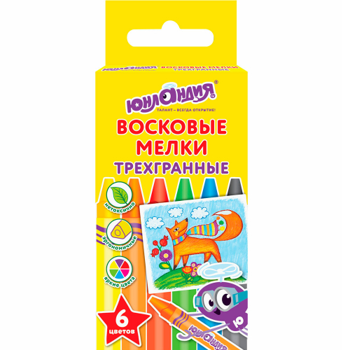 Карандаши восковые 6 цв. Юнландик и мудрый лис 227288 Юнландия в Нижнем Новгороде