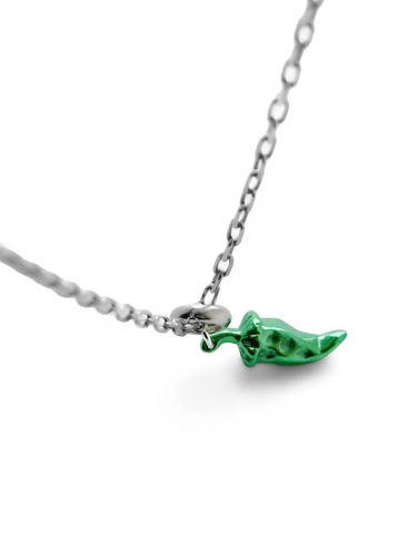 Серебряная подвеска «Перчик» green