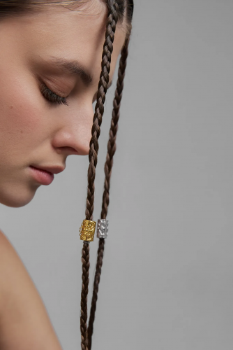 Серебряная заколка на косу «Культурный код» gold