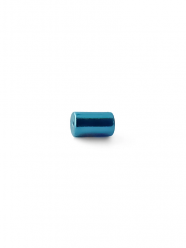 Серебряная винтовая застежка «Цилиндр» blue