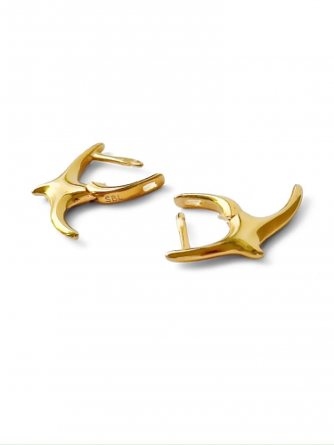 Серебряные серьги «Птицы» gold