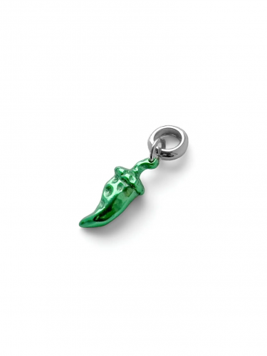 Серебряная подвеска «Перчик» green