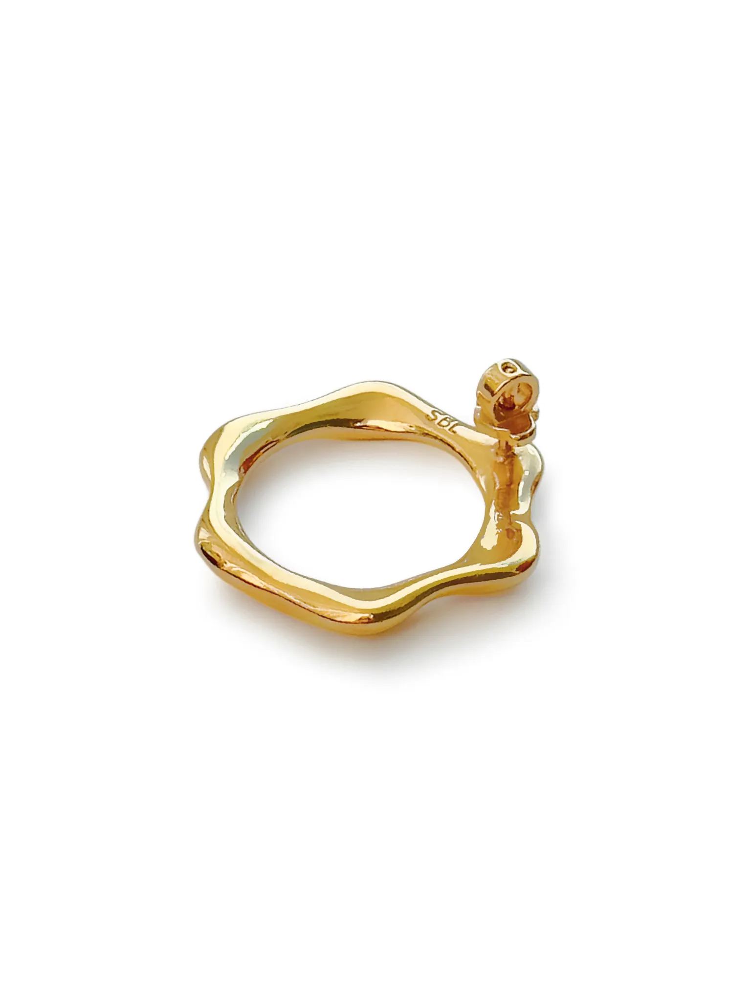Серебряная моносерьга «Расцветай» gold