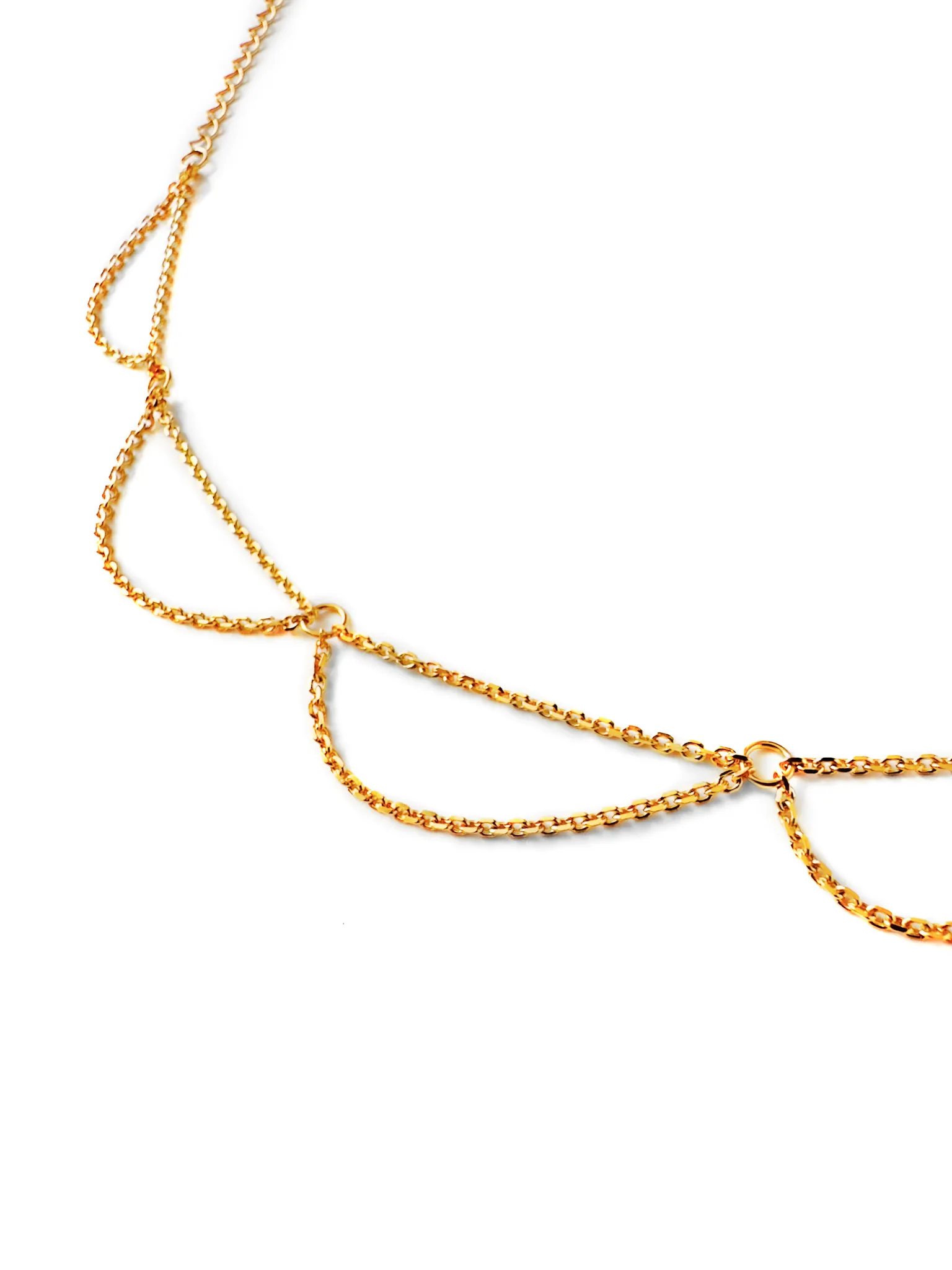 Серебряный браслет на цепочке на ногу «Море волнуется» gold