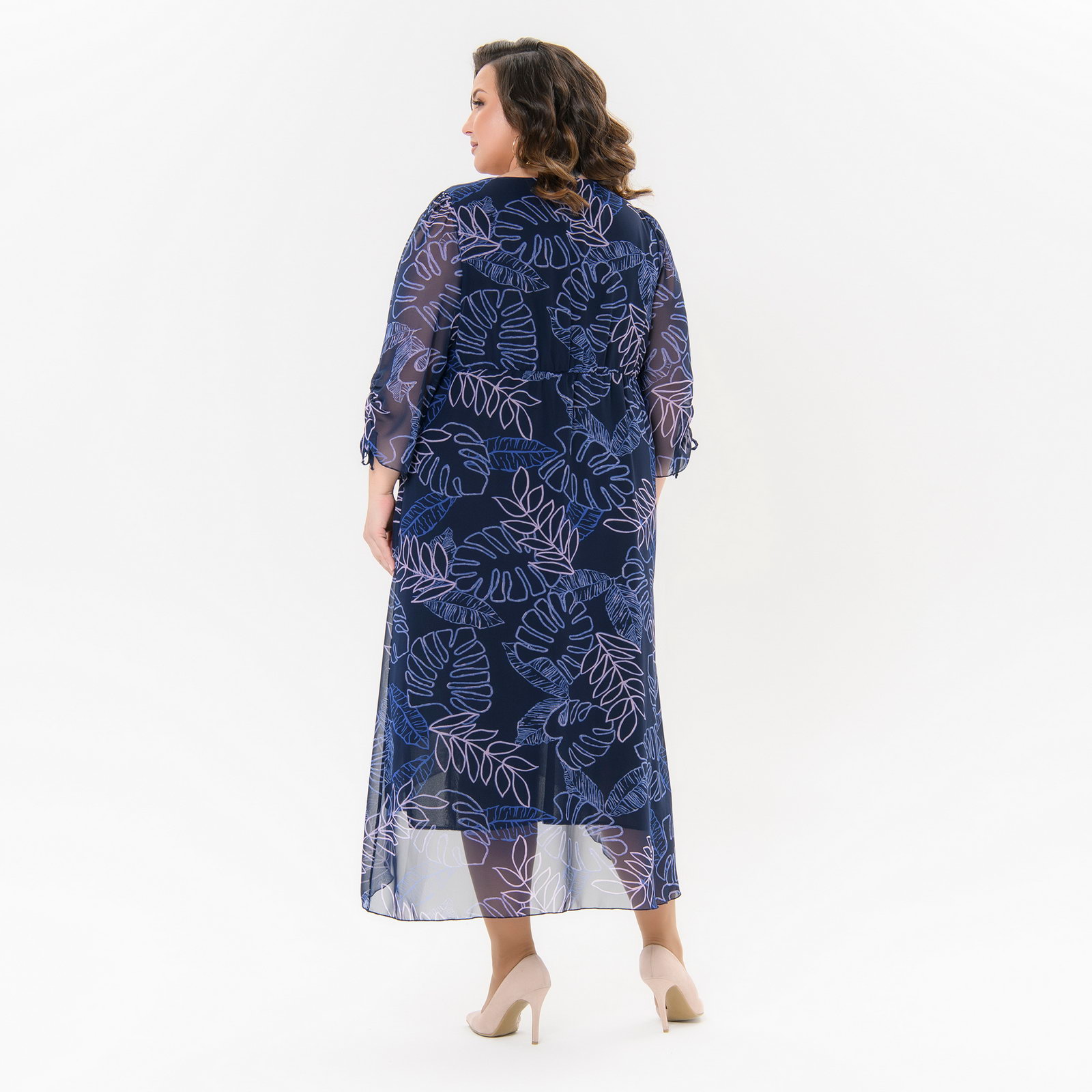 Платье коктейльное, шифон принт