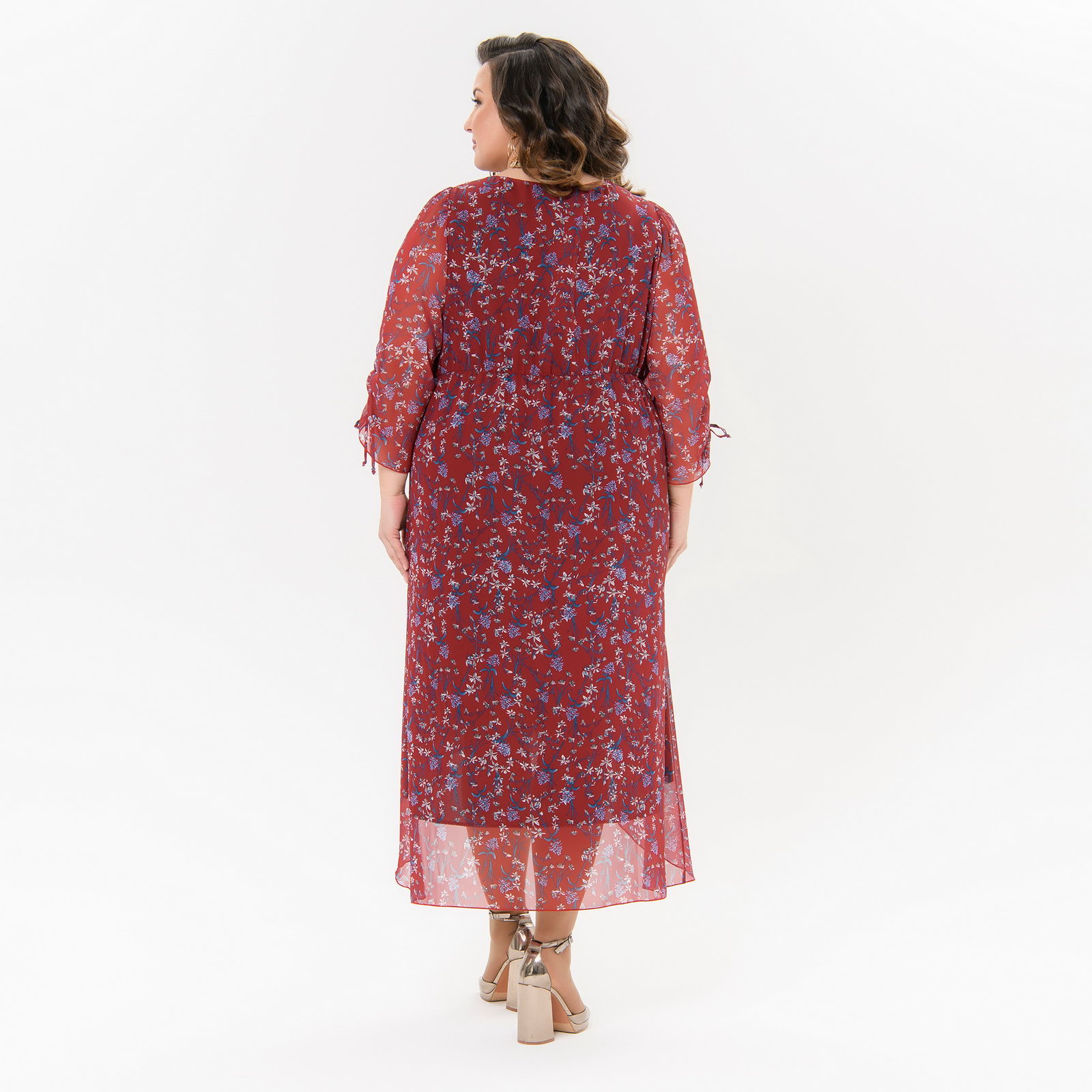 Платье коктейльное, шифон принт