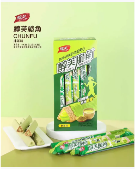 Хрустящие фитнес трубочки с начинкой Матча 22 г