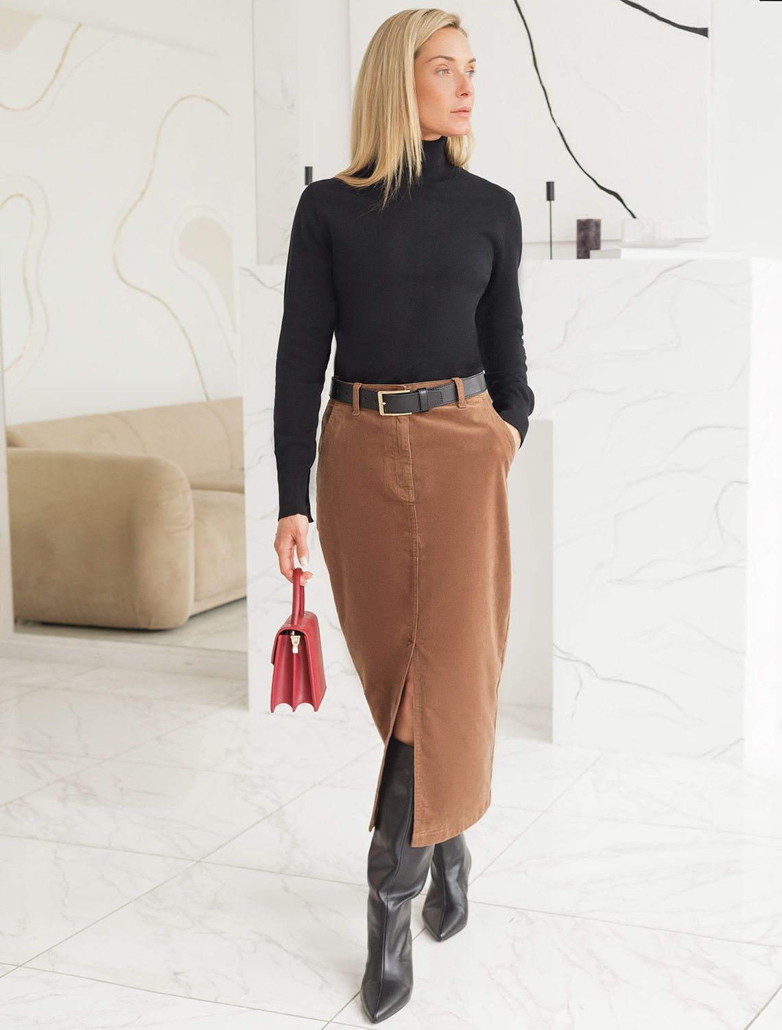 Ст.цена 1890р Водолазка тонкой вязки из хлопка с нейлоном D34.197 черный