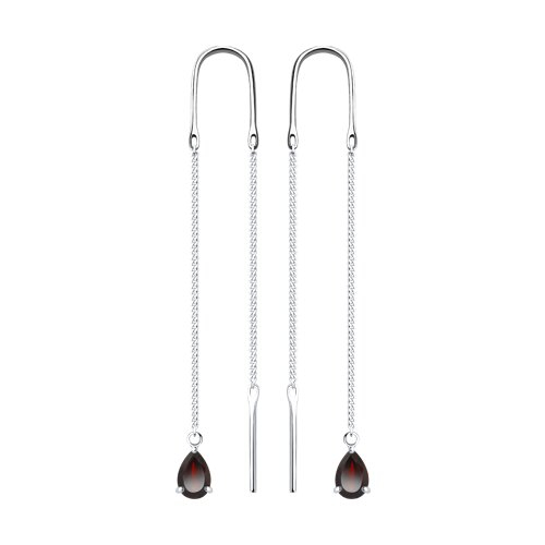 Серьги из серебра с гранатами