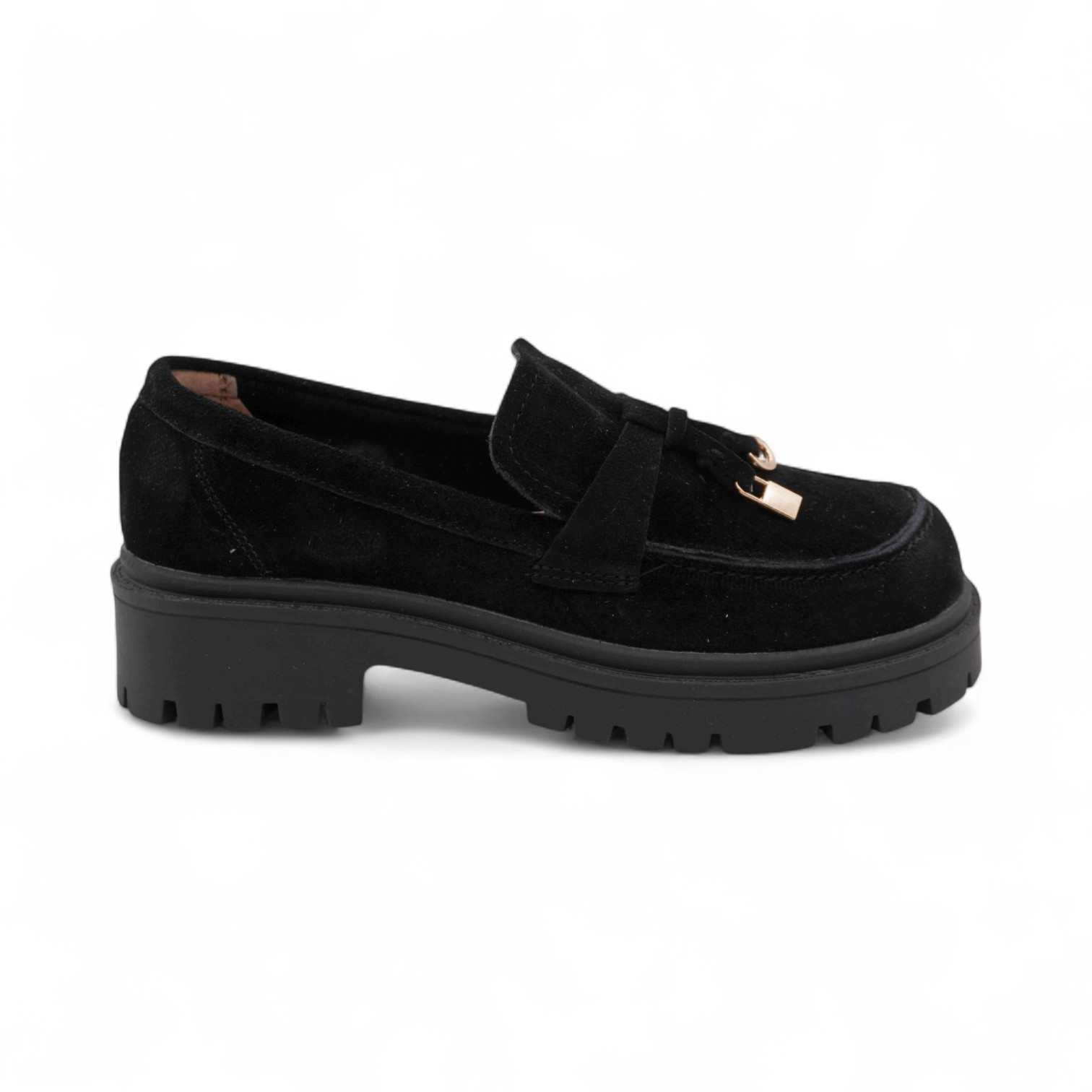 Лоферы из натуральной замши ЕМ19-16 черные