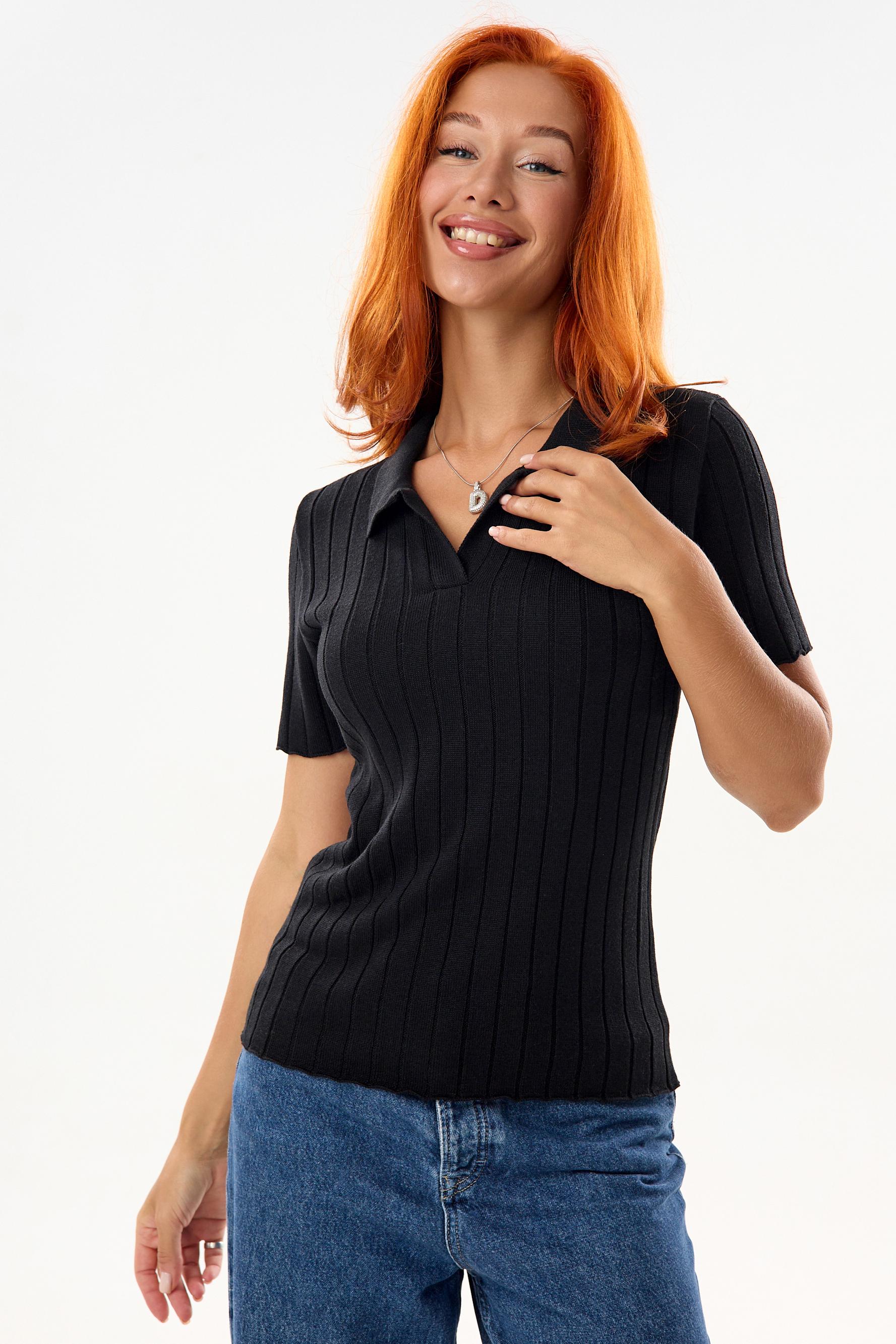 Футболка женская вязаная Поло Ч Арт. 10518