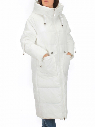 H303 WHITE Пальто зимнее женское (200 гр. холлофайбер)