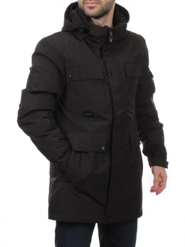 2185 BLACK Куртка мужская зимняя облегченная (130 гр. холлофайбер)