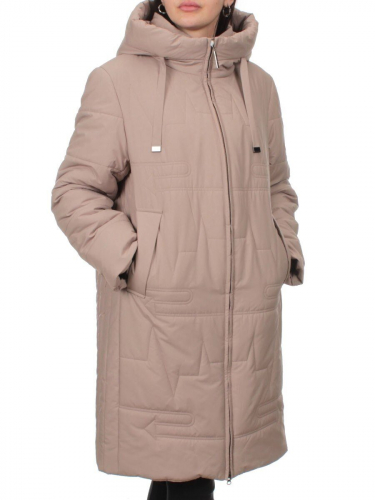 1073 DK. BEIGE Пальто зимнее облегченное женское (холлофайбер 150 гр.)