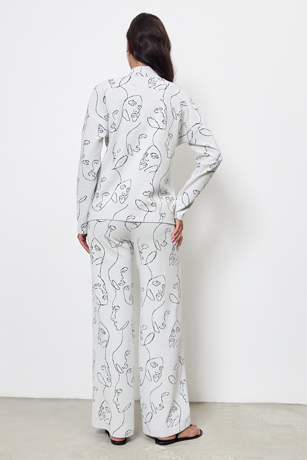 Ст.цена 4990р 70072 Кардиган и брюки серый