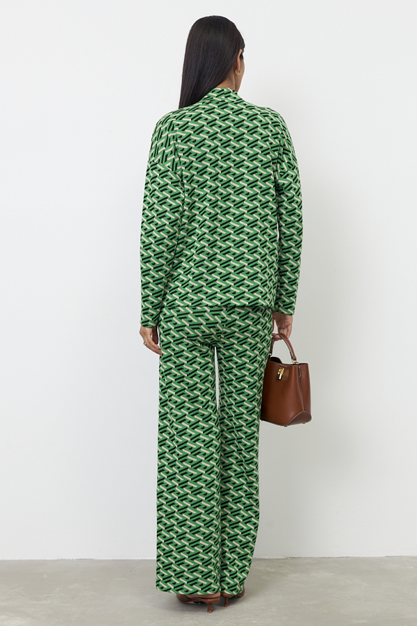 Ст.цена 4990р 70054 Кардиган и брюки зелёный