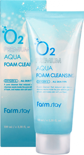 231 р.  257 р.  FARMSTAY O2 Premium Aqua Foam Cleansing Увлажняющая пенка для лица, 100 мл